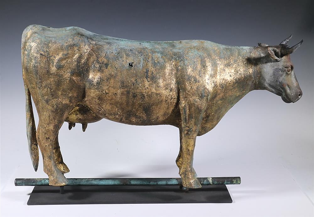 An appraisal day discovery was this late Nineteenth Century cow weathervane that made $10,530 ($4/6,000).