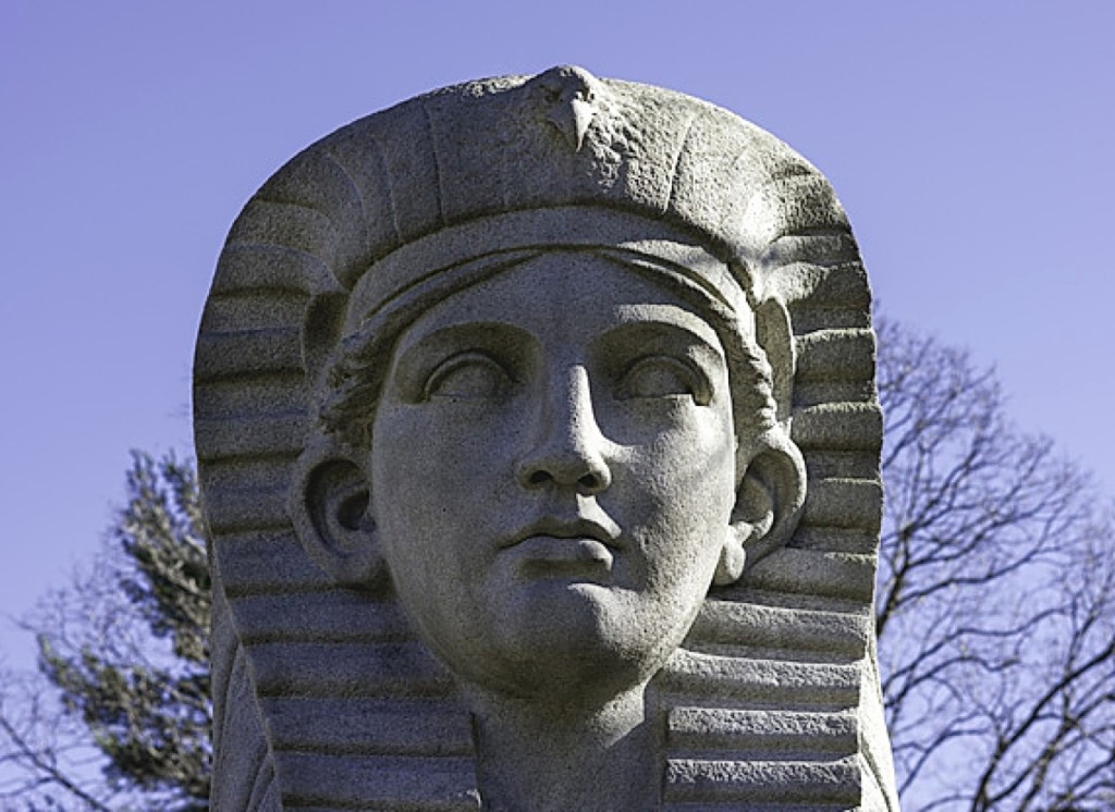 Detail of the Mount Auburn Sphinx. Photo ©Greg Heins, Boston.