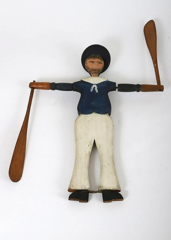 The sale offered a few lots of folk art, of which this Jack Tar whirligig achieved $1,476, which Williamson considered “a pretty nice price” ($200/400).