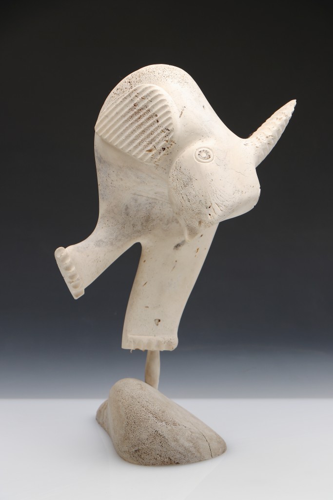 Soaring to $33,750, “Flying Bird,” an Inuit fossilized whale bone sculpture by Karoo Ashevak (1940-1974), was top lot in the sale.