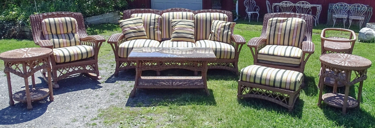 Outdoor living is popular amid the pandemic, and the sale was led by a $3,075 result for this eight-piece wicker furniture set.