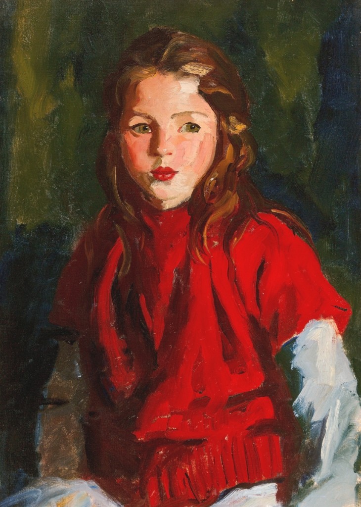 Robert Henri wrote, “I am not interested in making copies of pretty children. What I am after is the freshness and wonder of their spirit.” That was the backdrop behind a spate of portraits the artist produced on Achill Island of Ireland in the remote fishing village of Dooagh. He insisted his subjects wear their everyday clothes. Henri painted three portraits of Bridget Lavelle, who he called “a very good looking girl with the oval face.” This 1928 oil painting sold for $200,000.