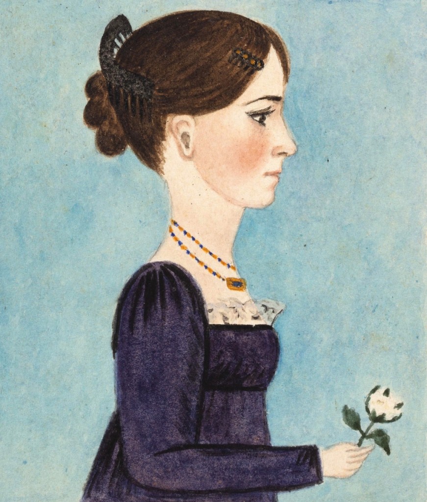 A group of eight miniature watercolor and pencil waist-length profile portraits of the Brock Family of Madison County, Va., was in the running to be one of the top lots of the sale and it was, selling for $52,650 to a mid-Atlantic private collector on the phone, underbid by an East Coast institution. The group featured the portraits of Joseph and Agnes Brock and their six children, Susan, Elizabeth, Helen, Virginia, Anselm and Malvina, each inscribed and unframed and dated to 1812. Ten years ago, Evans had sold a pair of portraits by the same hand that descended in the Aylor/Finks family, also of Madison County ($20/30,000).