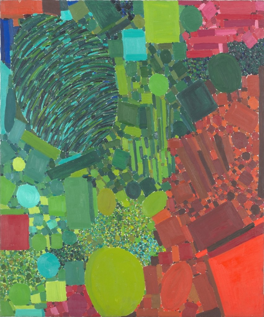 Lynne Drexler’s (1928-1999) abstract expressionist “Recalled Green” 1966, was bid to $31,720, more than five times its high estimate. It came from the artist’s estate and measured 36 by 30 inches.