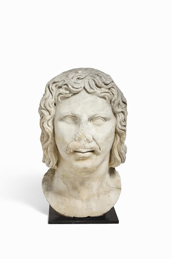 The second highest price in the sale was $50,000, paid by a buyer in the United Kingdom for this large and possibly ancient Roman carved marble bust of a barbarian ($15/20,000).
