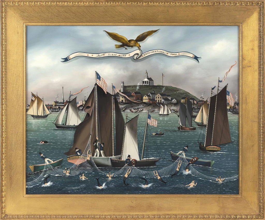 Among the sale’s nearly 200 paintings, “View of Provincetown, Mass.,” a rare scene of the famed Cape Cod resort town by Ralph Eugene Cahoon Jr (1910-1982), finished at $50,000 and was the second highest priced lot in the sale.