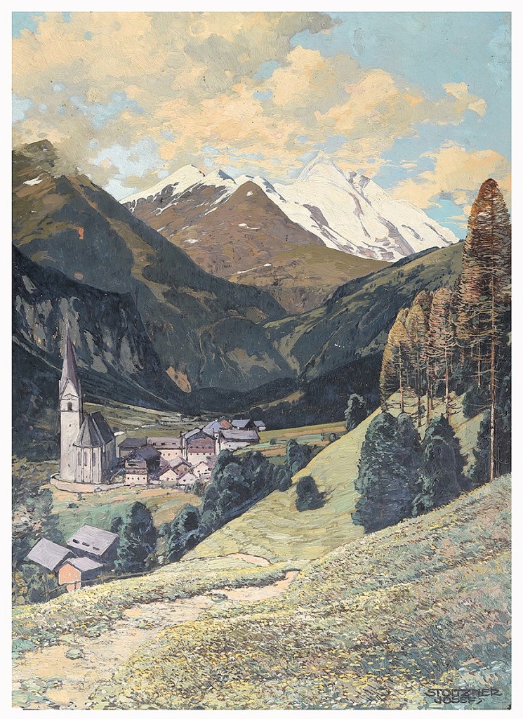 JOSEF STOITZNER (Austrian 1884-1951) 'Heiligenblut auf Großglockner, Austria'  Oil on board