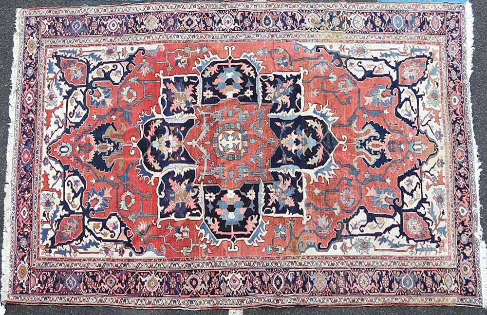Leading the sale was this antique Persian Serapi rug from a Rowley, Mass., estate that measured 8’3” by 12’8” that unrolled to $6,000 from a local buyer bidding on the phone ($4/6,000).