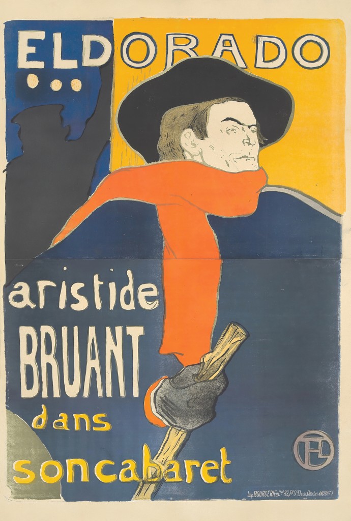 Henri de Toulouse-Lautrec’s (1864-1901) tour de force work Eldorado/Aristide Bruant, 1894, sold for $78,000 and was the top lot in the sale.