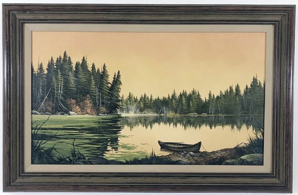 The consignor had purchased this oil on canvas painting from Gary Casagrain at his gallery in Tupper Lake. Blanchard’s holds most of Casagrain’s secondary market results, and this painting of an Adirondack guide boat on a pond posted the highest yet when it sold for $8,050 on a $4,000 high estimate.