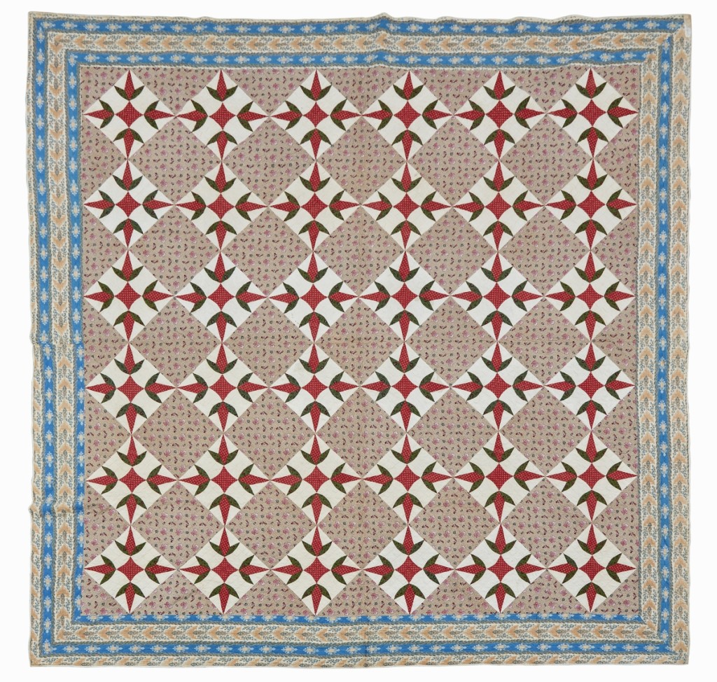 Another top seller in the sale was this pieced “Turkey Tracks” pattern quilt that measured nearly 100 inches by 100 inches that brought $1,125 from a trade buyer in the United Kingdom ($800-$1,200).