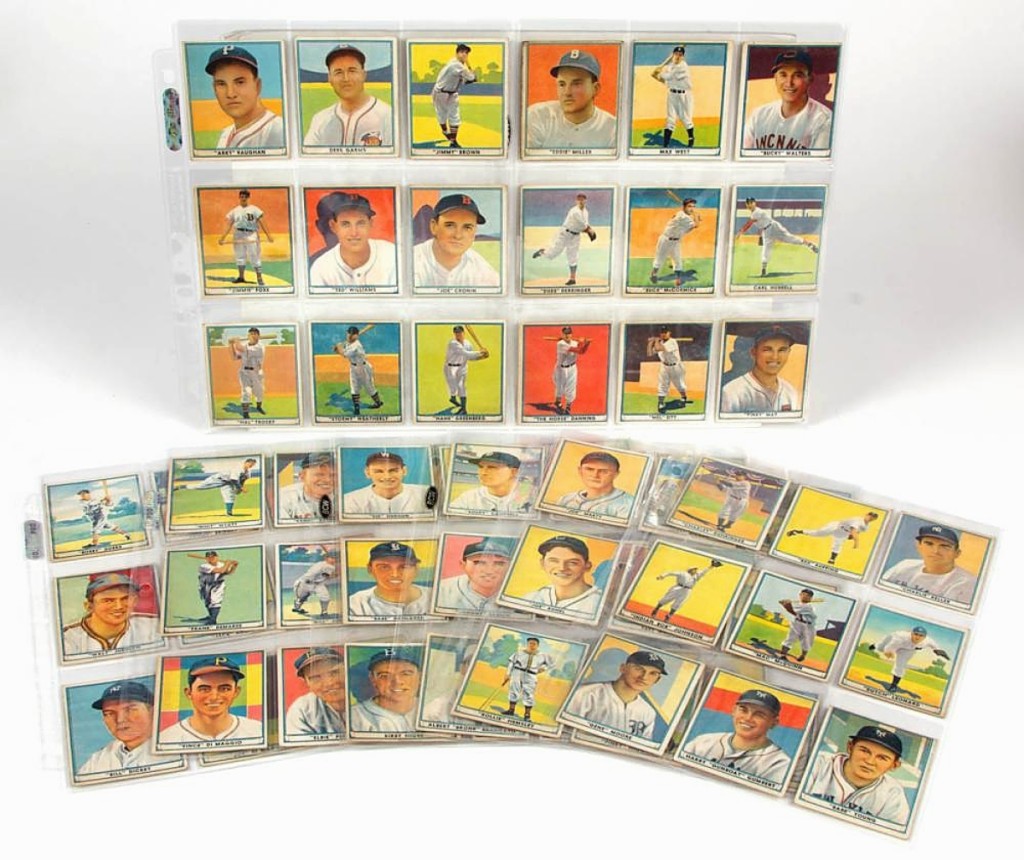 Leading several lots of baseball cards from a private Richmond, Va., collection was this 72-card group of 1941 Play Ball Gum cards that hit a home run, scoring $7,605 ($500/800).