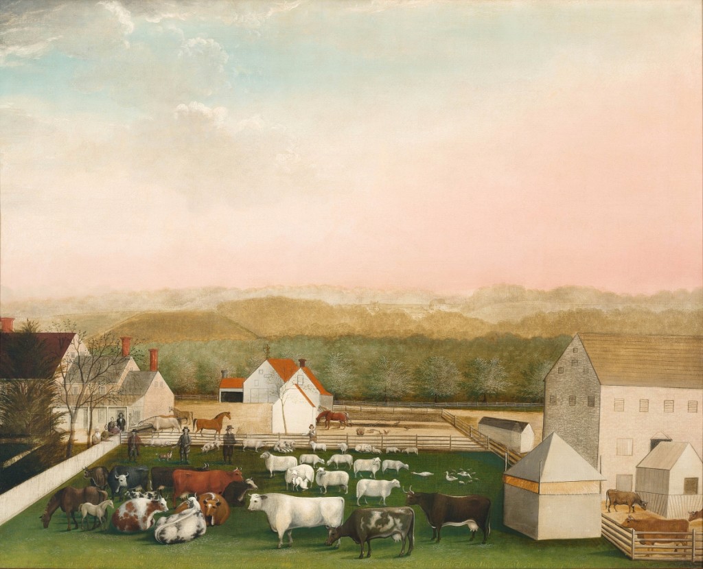 Painted in 1849, “Leedom Farm” is Hicks’s last and best painting, according to organizers “a summation of its predecessors, combining the artist’s remarkable skill, his love of family and friends, and his innate Quaker values for order, simplicity and man’s good works on earth.” “Leedom Farm,” Bucks County, Penn., 1849. Oil on canvas. Museum purchase, 1957.