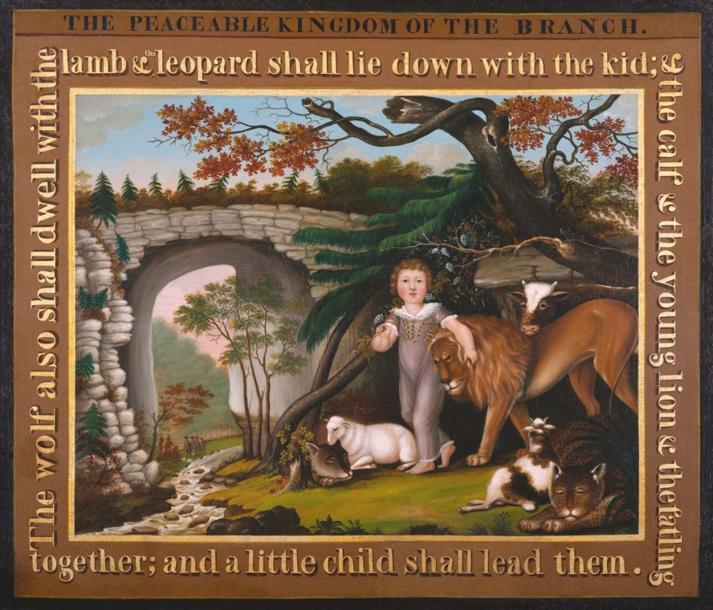 “Peaceable Kingdom of the Branch,” Bucks County, Penn., 1822-25. Oil on canvas. Museum purchase, 1967.