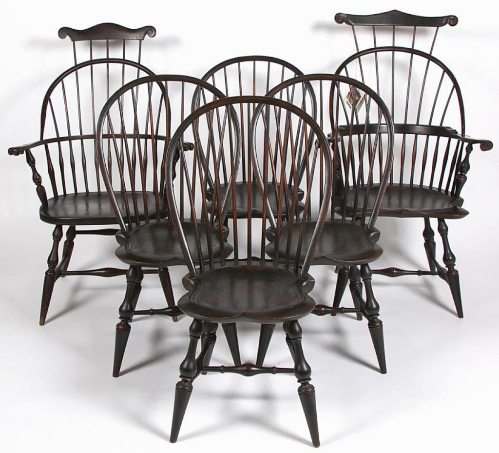Topping the third session was this set of six late Twentieth Century Windsor-style chairs by D.R. Dimes that brought $4,387 from an online bidder ($300/500).