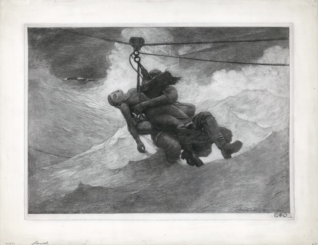 A choice work currently in stock at The Old Print Shop is “The Life Line,” Winslow Homer’s etching of 1884.