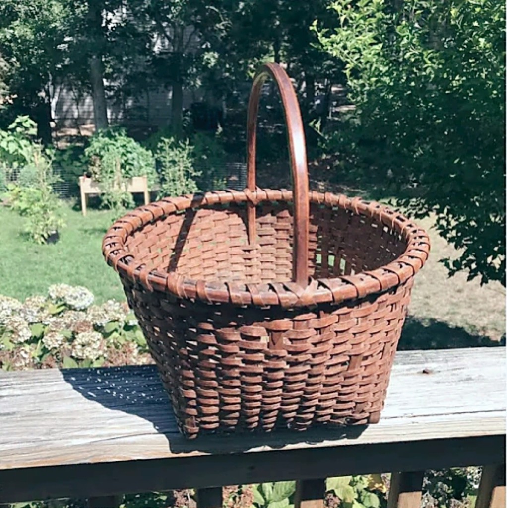 It was sold as is, and the asking price was a mere $69 for this antique Nineteenth Century Shaker-style splint wood-handled gathering basket that had been found at an old Cape Cod estate sale. Carl Goveia Antiques.