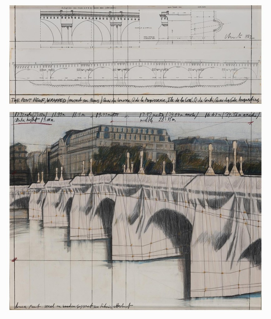 Christo and Jeanne-Claude wrapped the Pont-Neuf, Paris’ oldest bridge, in 1985. The artists created this rendered work three years earlier and later sold it directly to the consignor. On the heels of Christo’s death this year, the work brought a healthy $156,250, and Angelo Madrigale said he had plenty of international interest on it.