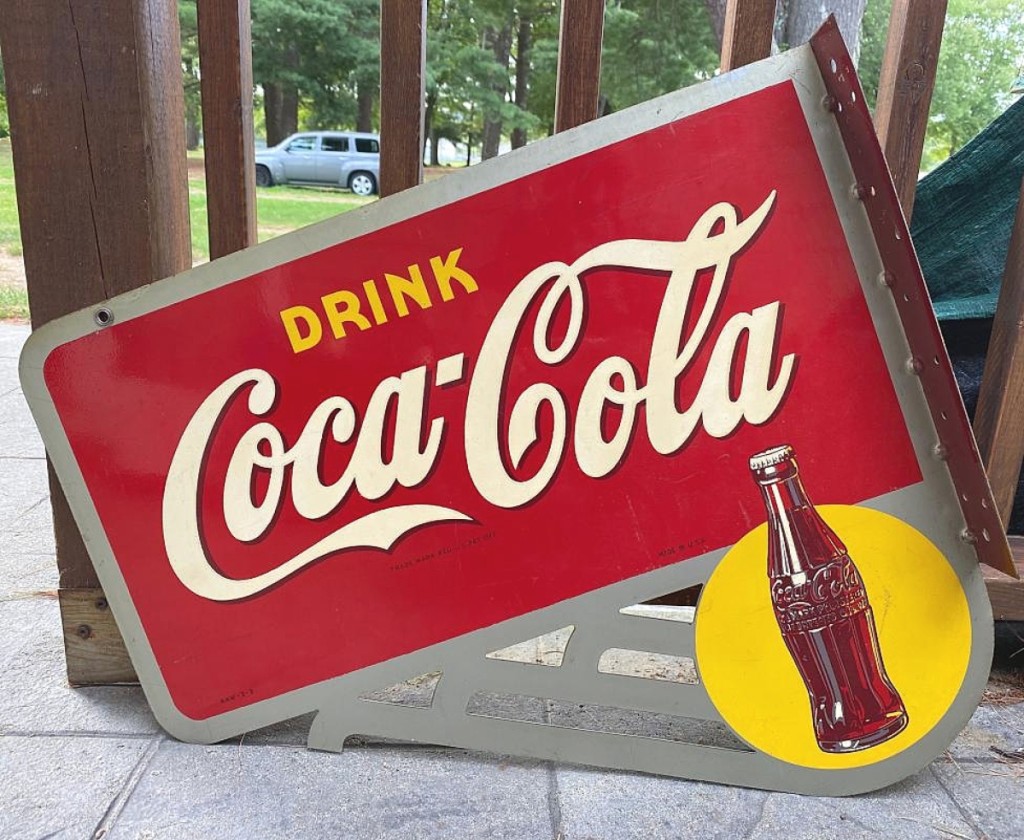 Coca-Cola advertising collectibles are hot and this 1949 double-sided sign that measured approximately 25 by 22 inches reached the thirst-quenching price of $467 (Invaluable / AuctionZip sale, September 13).