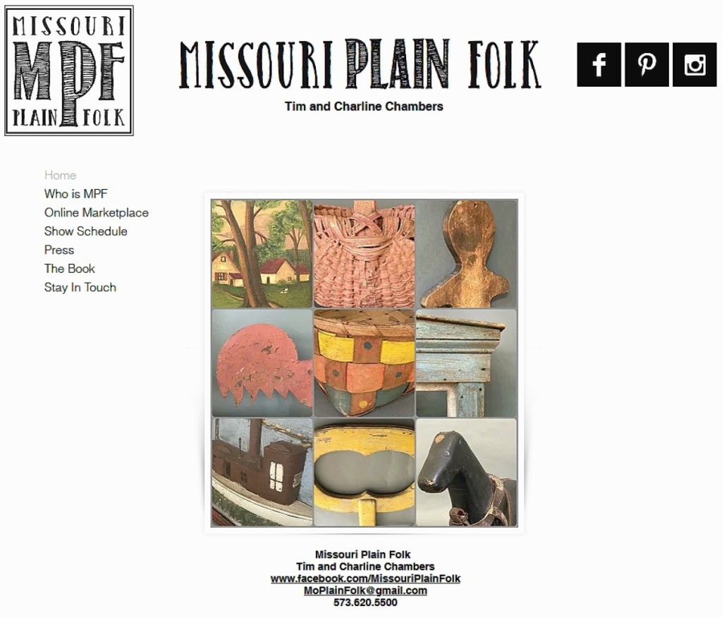 In their inaugural site update sale, Tim and Charline Chambers of Missouri Plain Folk sold a dozen, or about half of the offerings they uploaded. The site is viewable at www.missouriplainfolk.com