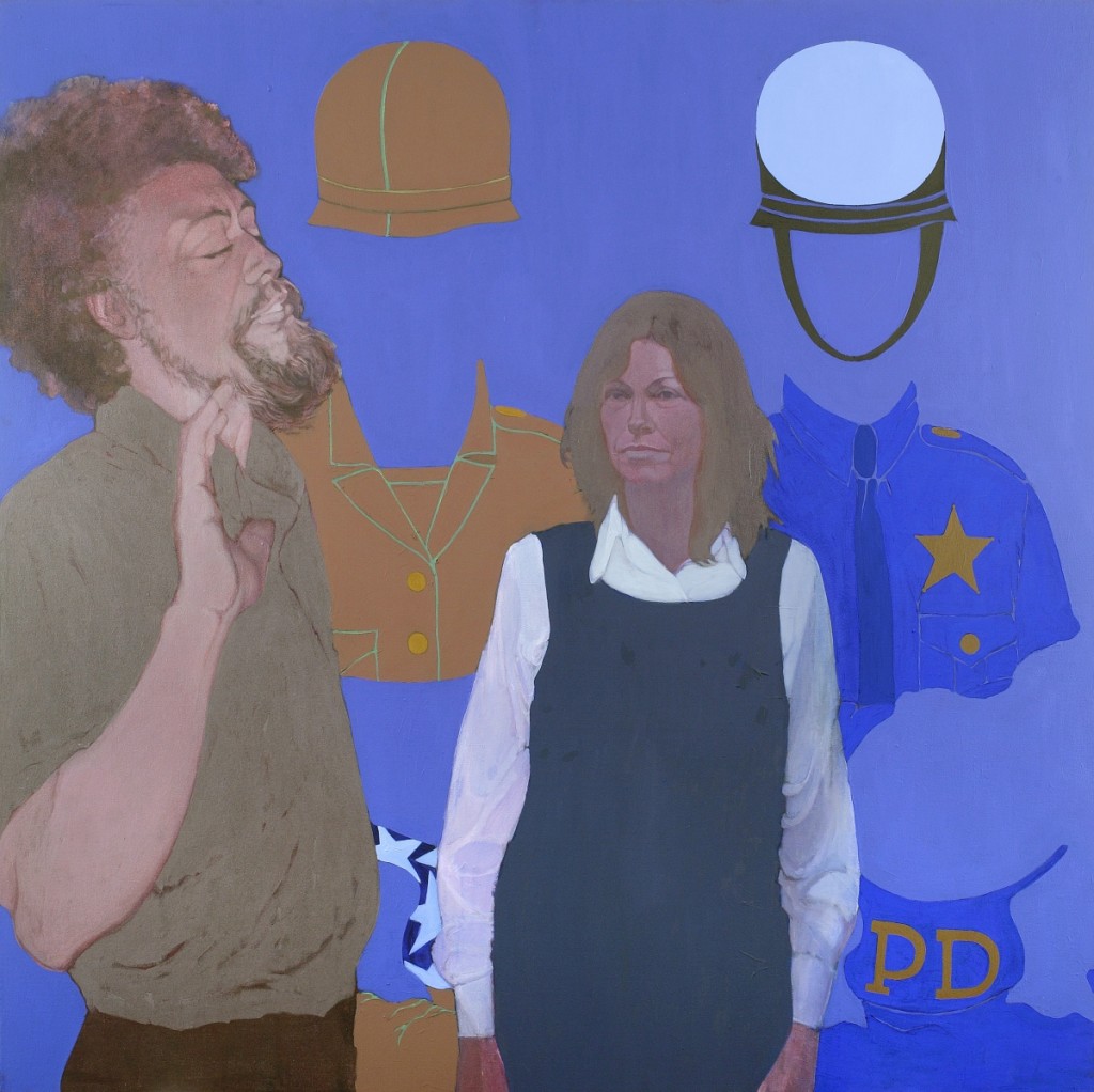 May Stevens, “Benny Andrew, the Artist,   and Big Daddy Paper Doll,” 1976, acrylic on canvas.   60   by 60   inches.   NA diploma presentation, May 19, 2004.   Courtesy NationalAcademy of Design.