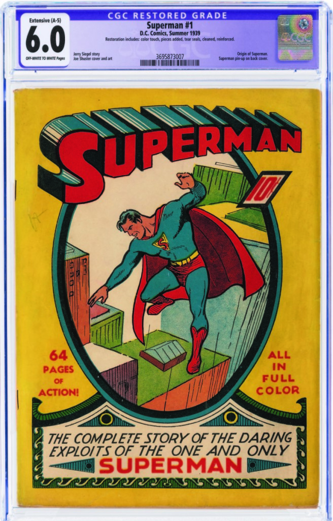 There were a total of 1,500 comic books offered in part two of the sale. Among the most sought-after books of any title and any era, DC’s Superman #1, issued in summer 1939, rocketed to $42,992.