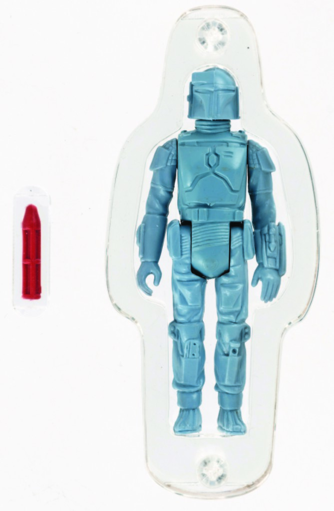 A former Kenner employee had held onto this encapsulated Boba Fett L-slot rocket-firing prototype from Kenner’s 1979 Star Wars toy line. Nice save; it rose to $62,239.