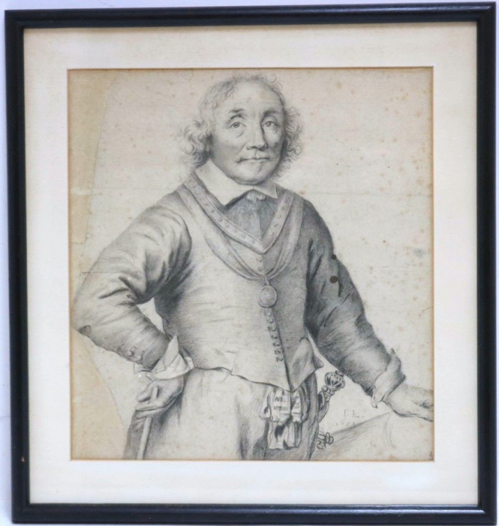 The unexpected star of the sale, selling for $514,800, was this Dutch Old Master drawing, determined after cataloging to have been done by Jan Lievens. The sitter was most likely the admiral of the Dutch navy, Maarten Tromp, and the drawing may have been a study for a portrait of the admiral done by Lievens.
