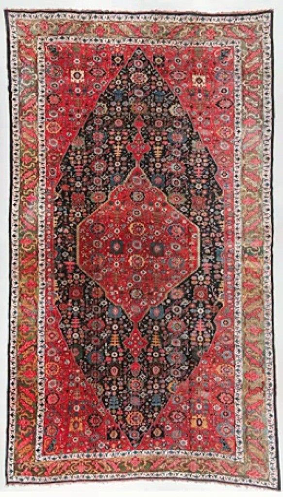Fetching $23,000 was this Persian Bidjar Rug, Persia, late Nineteenth Century, 15 feet 1 inch by 25 feet 10 inches.