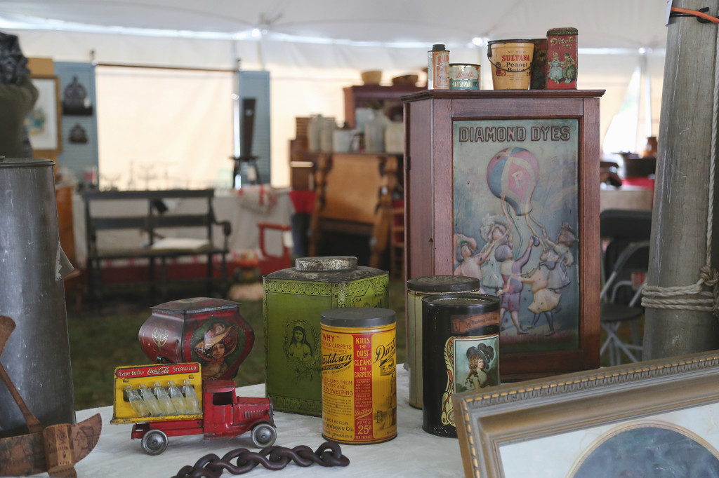 Painted tin in all its forms were on tap with Buy Old Stuff, Portersville, Penn. —Black River Antique Show