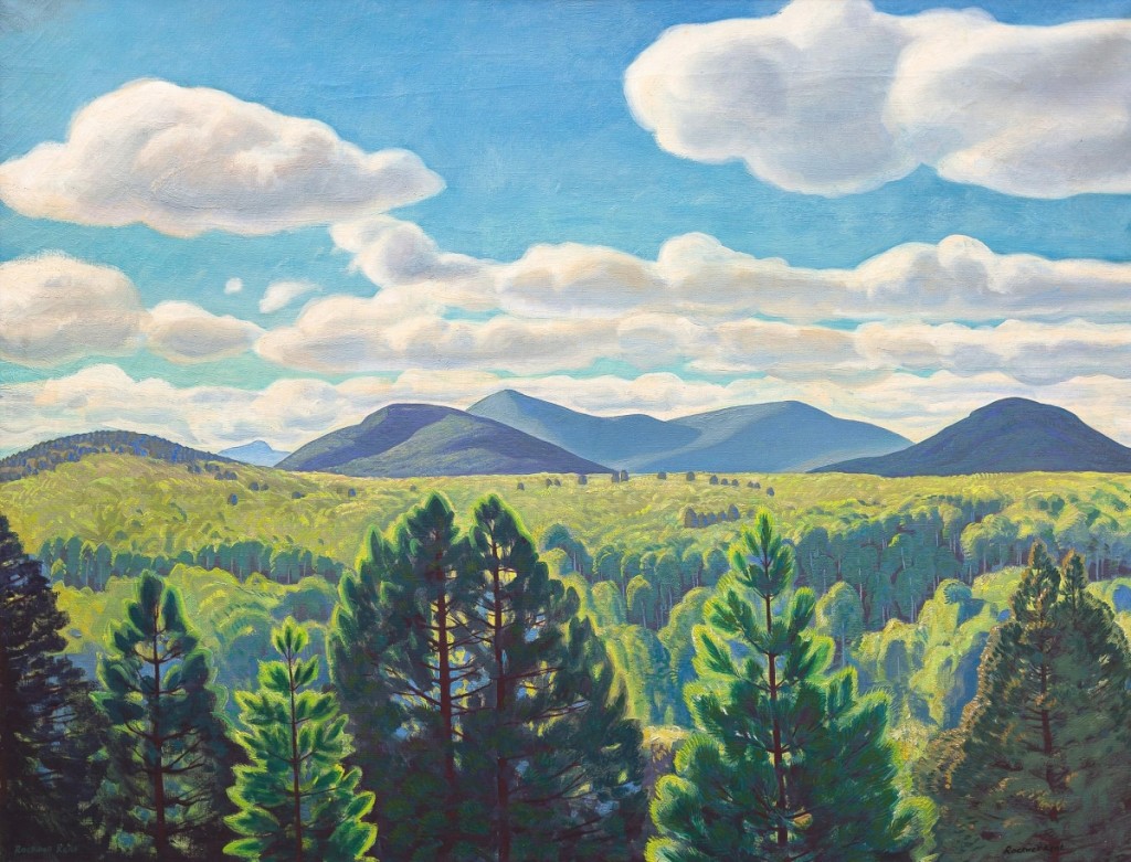 Leading the sale was Rockwell Kent’s “Tree Tops and Mountain Peaks,” which a private collector in the Adirondacks, bidding on CottoneLive, won for $336,000 ($80/120,000).