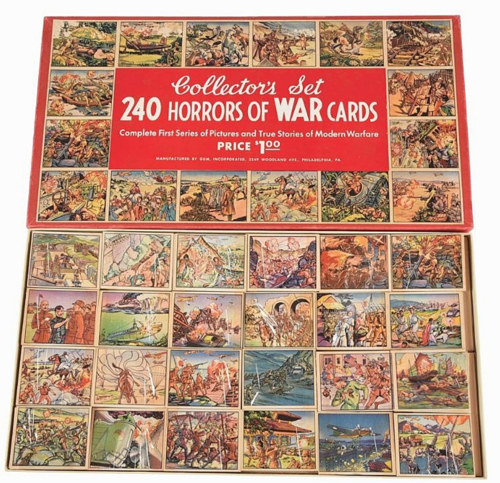 The second highest result for any lot in the sale went to this boxed card set of Gum Inc’s 1938 Horrors of War cards. The cards depicted “true stories of modern warfare” through illustrated pictures of the Chinese-Japanese War, the Ethiopian War and the Spanish Civil War. It sold for $28,290.