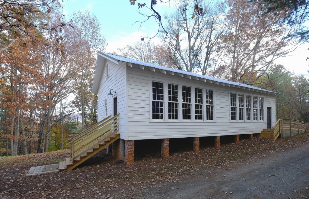 The Anderson Rosenwald School in Mars Hill, N.C., was the 2018 grantee of the African American Cultural Heritage Action Fund, which provided a capital grant to help restore the building. Progress is seen here in 2019. Nancy Pierce photo.