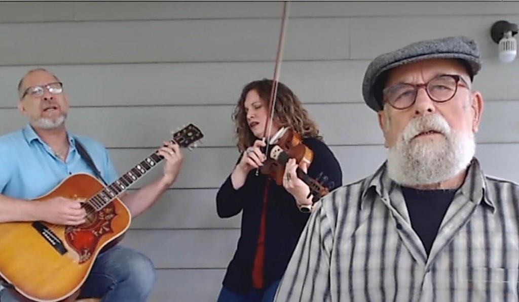 The core of Auerbach’s live band, Chuck with Michael and Cathy Grady.