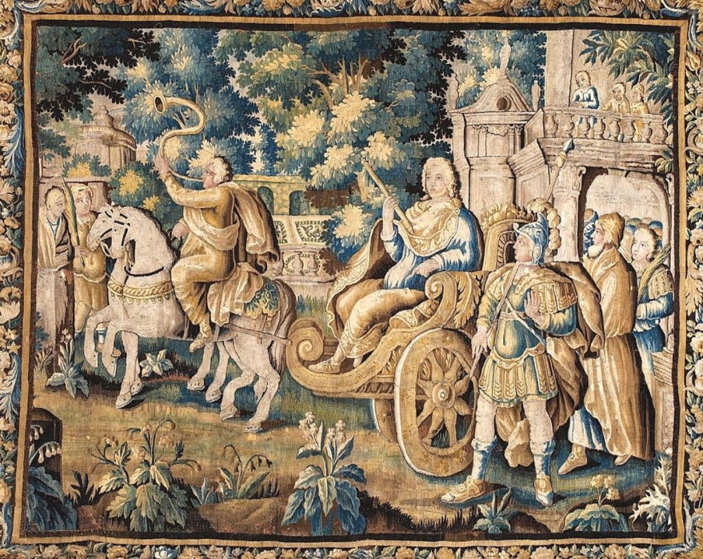 This large Seventeenth or Eighteenth Century Northern European tapestry was from the estate of William Ruger Jr and measured 110 inches high by 133 inches wide. It attracted competition from bidders both near and far, in the end selling to a buyer in the United States, bidding on the phone, for $5,700 ($4/7,000).