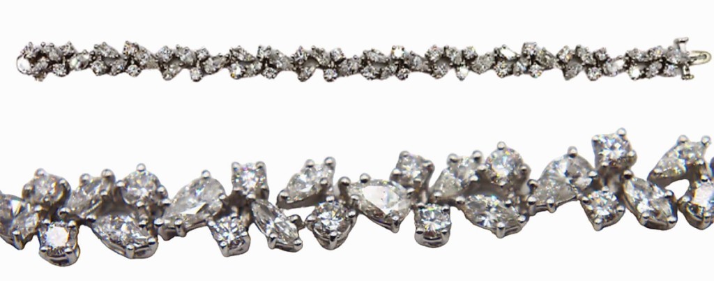 Fetching $10,400 was this vintage Art Deco lady’s diamond cluster-style bracelet.