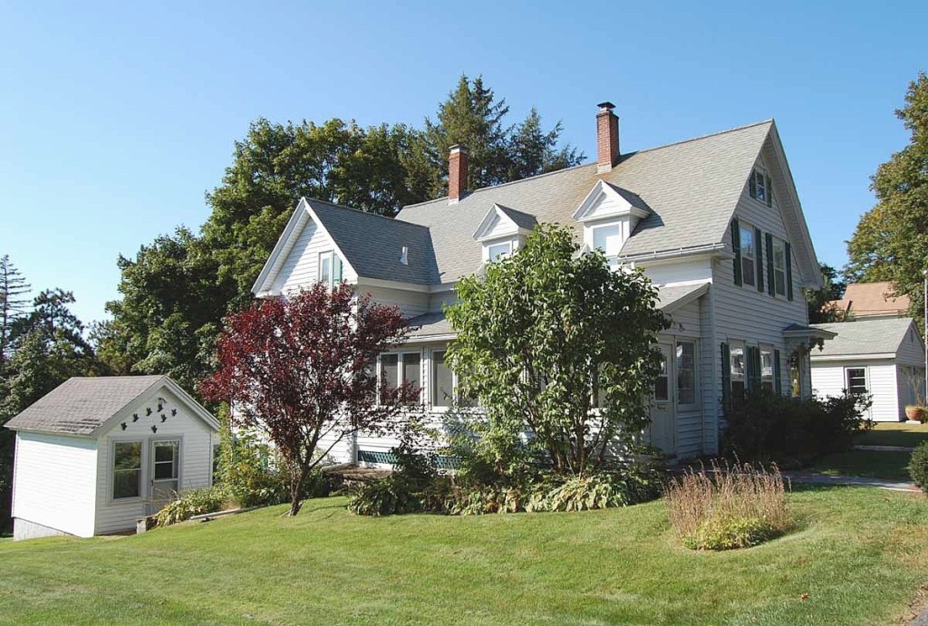 Madden’s house and the adjacent shed — shown at the left here — in which she made her quilts and hooked rugs was sold the day before the contents crossed the block. Simonds & Oakes sold it for just under $220,000, to a longtime local Spencer resident who plans to update it and live there.