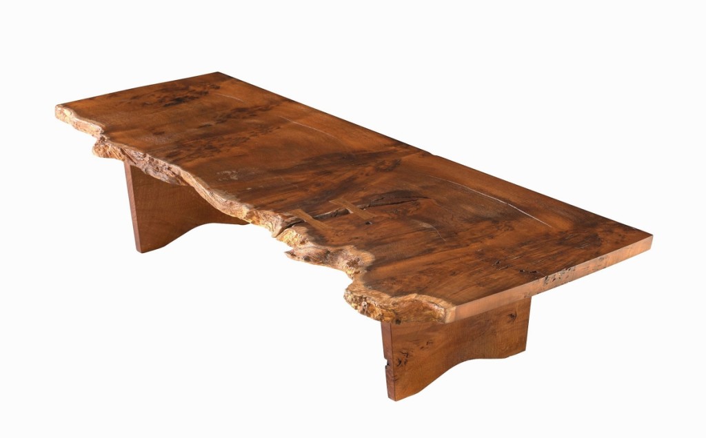 George Nakashima, burl bench. Courtesy Moderne Gallery.