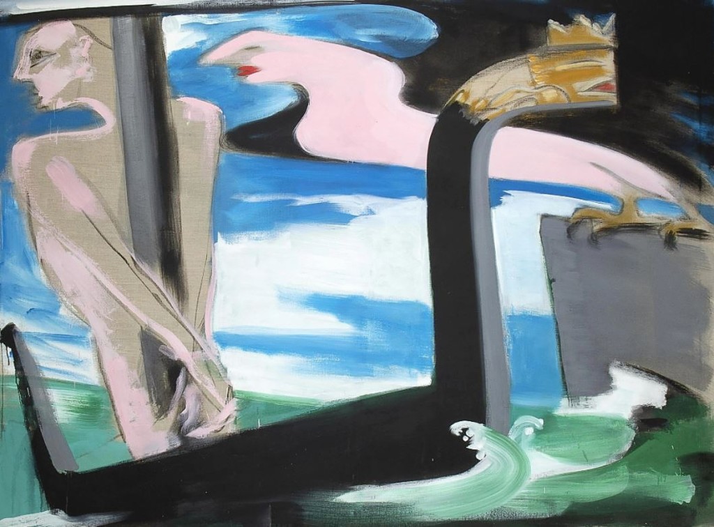 Selling for $81,900 was Karl Horst Hödicke’s (b 1938) 1982 painting “Odysseus and Siren” that sold to a German bidder on the phone. Hödicke is the subject of a retrospective exhibition on through March 2021, at the PalaisPopulaire in Berlin.