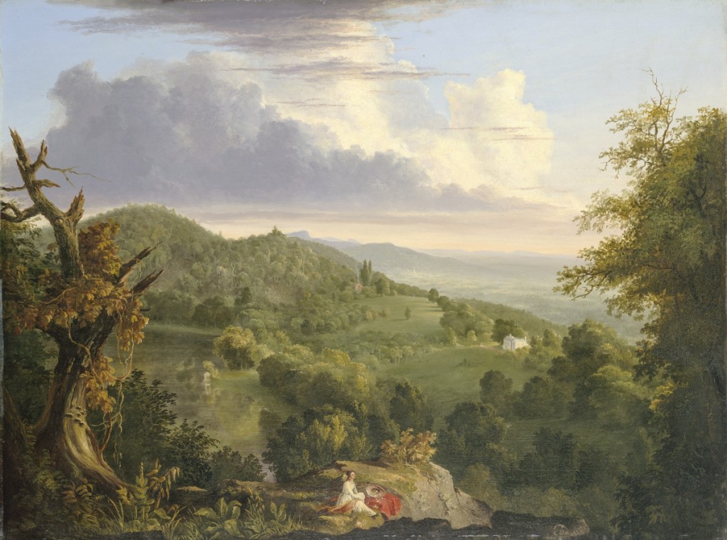 “View of Monte Video, the Seat of Daniel Wadsworth, Esq” by Thomas Cole, 1828. Oil on wood. Wadsworth Atheneum Museum of Art, bequest of Daniel Wadsworth.