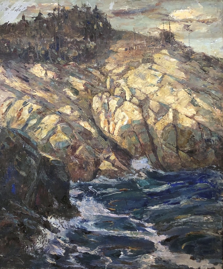 One of two top selling works by Robert van Vorst Sewell with auction proceeds going to Ulster County Habitat for Humanity was a landscape, “Rocky Inlet — Monhegan Island, Maine,” circa 1915, 24 by 30 inches, that went out at $3,240.