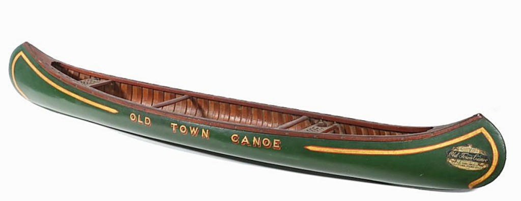 “These almost never come up and this was in the nicest condition I’ve ever seen,” Veilleux said, referencing this 48-inch green salesman’s sample display canoe, circa 1920. He had found it in Portland, Maine, and it sold for $15,600 to an online buyer ($10/20,000).