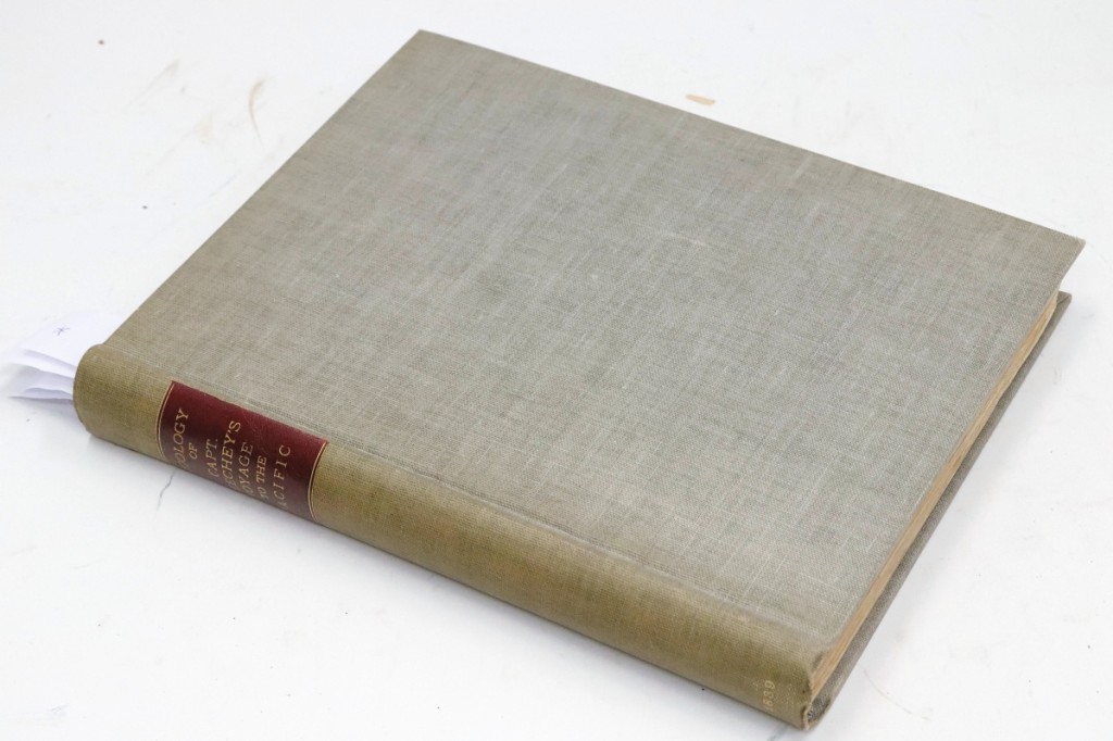 Bringing $13,650 from a buyer in Texas was F.W. Beechey’s The Zoology of Captain Beechey’s Voyage … to the Pacific and Behring’s [sic.] Straits, published by Henry G. Bohn in London in 1839 ($7/10,000).