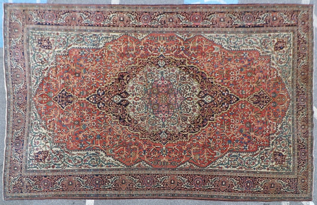 “That was a very good antique rug. The condition and colors were really great.” This antique Persian Fereghan Sarouk surpassed its high estimate to sell for $12,500 to a bidder on KaminskiLive ($7/12,000).