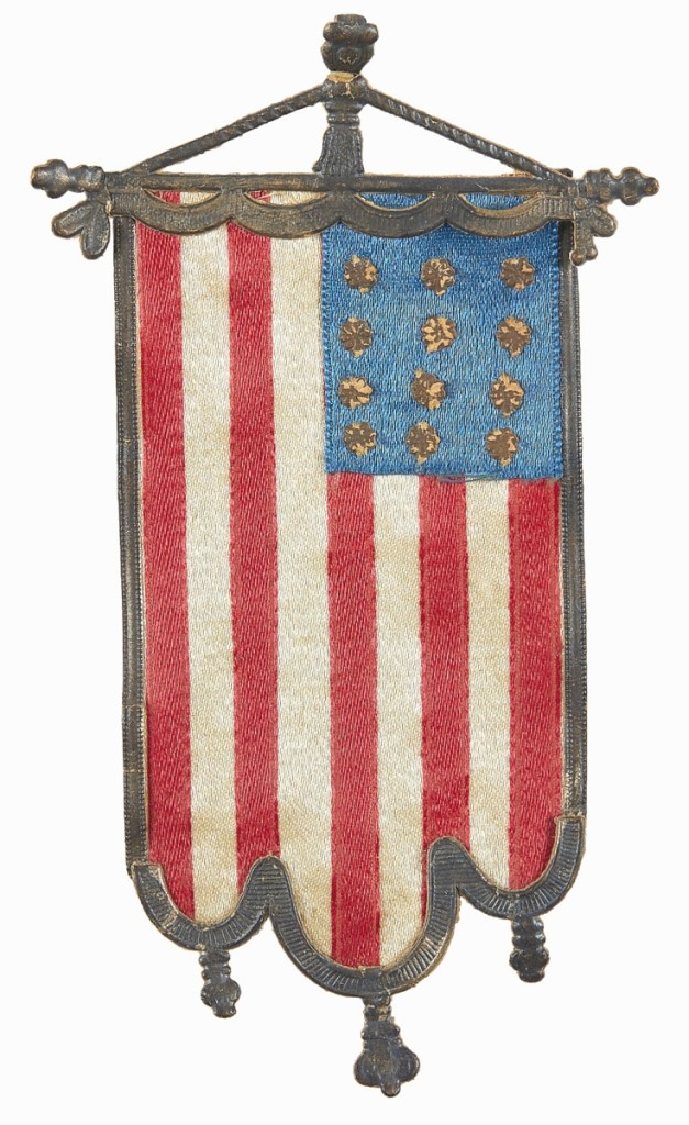 A special Dresden American flag Christmas ornament brought $6,710, possibly a record for a Dresden ornament.
