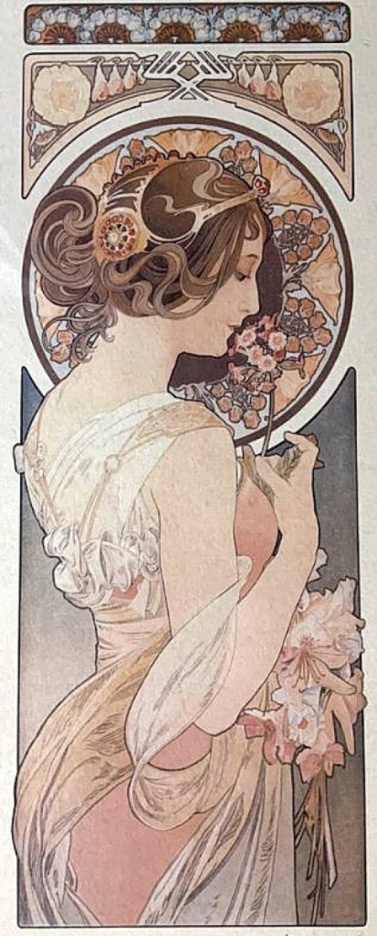 Alphonse Mucha had two works in the sale, led by a $4,480 result for the signed artist proof lithograph seen here.