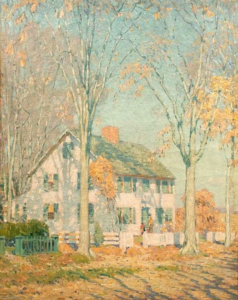 While he was associated with the Lyme Art Colony, Everett Longley Warner would paint one of Old Lyme, Conn.’s, oldest homes, the Noyes-Beckwith House. The art colony, centralized at the Florence Griswold House, was erected on the site that the home was originally built on and moved from in 1816. The auction house noted that the home was owned in the 1870s by Morrison Remick Waite, Chief Justice of the US Supreme Court, and that one of his frequent summer visitors was President Rutherford Hayes. The 39-by-31-inch oil on canvas sold for $27,450.