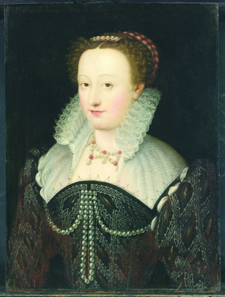 Circle of Jean Decourt (circa 1530-after 1585), “Portrait of Madeleine de Laubespine, dame de Villeroy,” Sixteenth Century, oil on panel. Collection of William Kopelman.