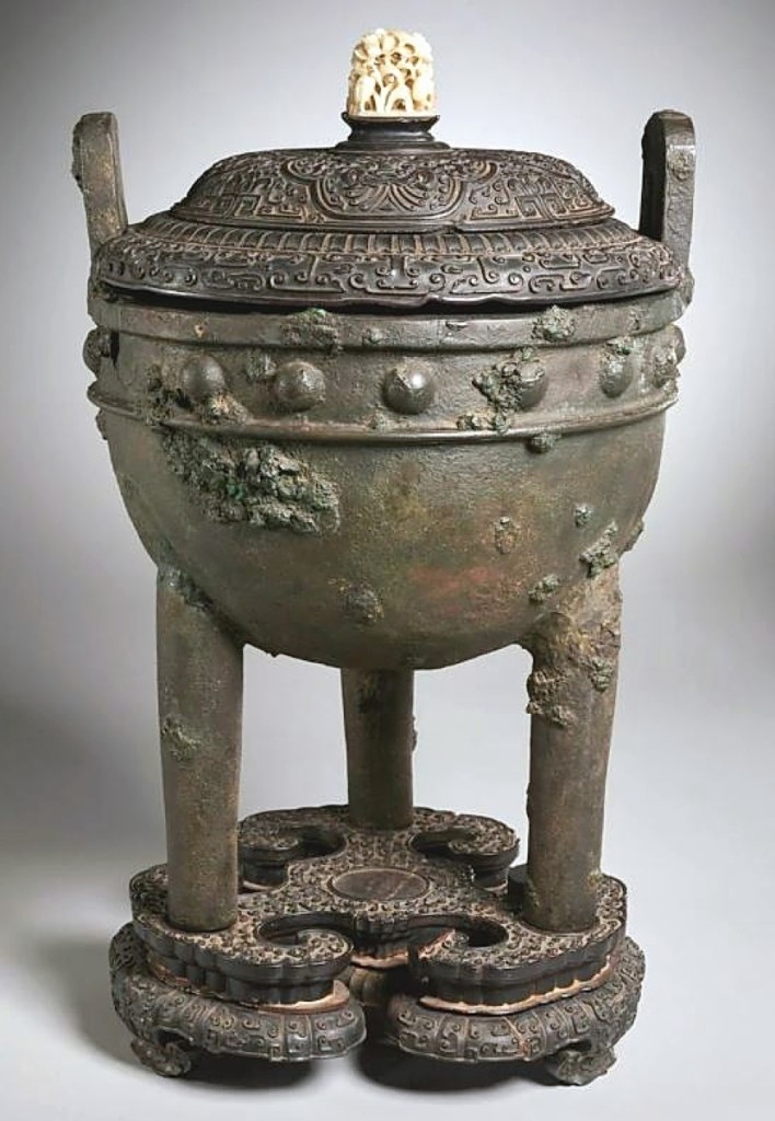 Taking $30,000 was this Chinese archaic-style ritual Ding tripod vessel that the auction house said probably dated to the Western Zhou Dynasty in the Tenth Century BCE. It measured 24 inches high.