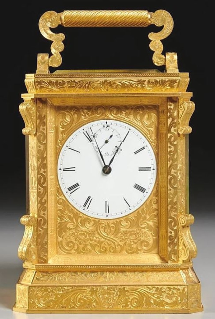 Clock afficionados were buzzing over this early carriage clock by Charles Frodsham. Even with a magnificently engraved foliate gilt-brass case, most of the interest came on account of the works, which were cutting edge technology at the time. This example dated to 1849 and came from the collection of Dr Leonard Hamilton. It sold for $41,250.